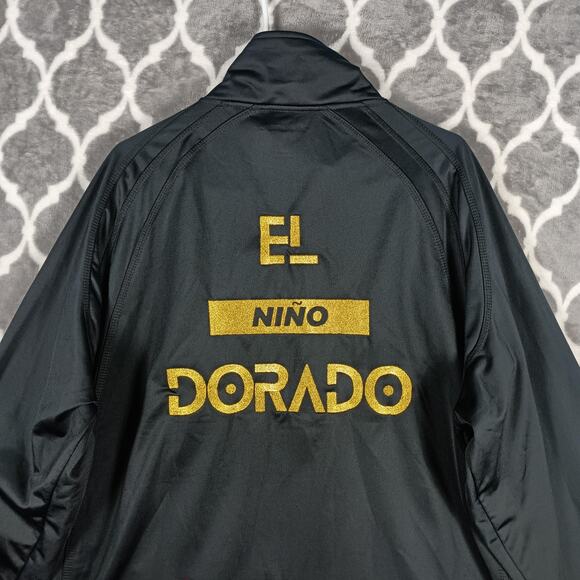 Jorge Chavez El Niño Dorado Boxing Team Jacket Men 2XL Black Gold Full Zip
